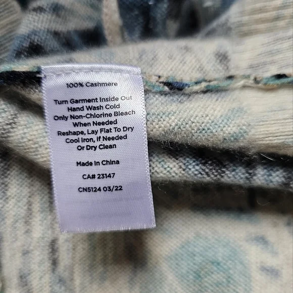 Talbots Audrey cashmere sweater in peacock feather print - Picture 4 of 4